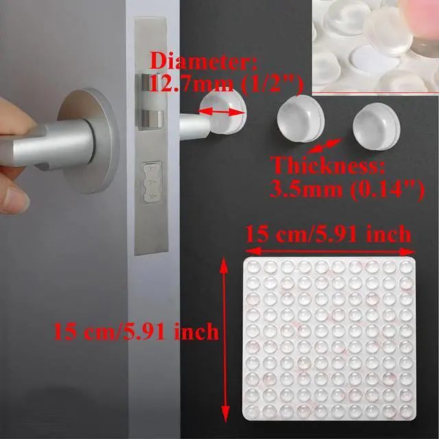 Alt view image 2 of 7 - 100pcs Cabinet Door Bumpers Clear Rubber Stoppers Bumpers Self Adhesive Cupboard Door Drawer Furniture Bumpers Glass Tops Cutting Boards Picture Frames 1/2"