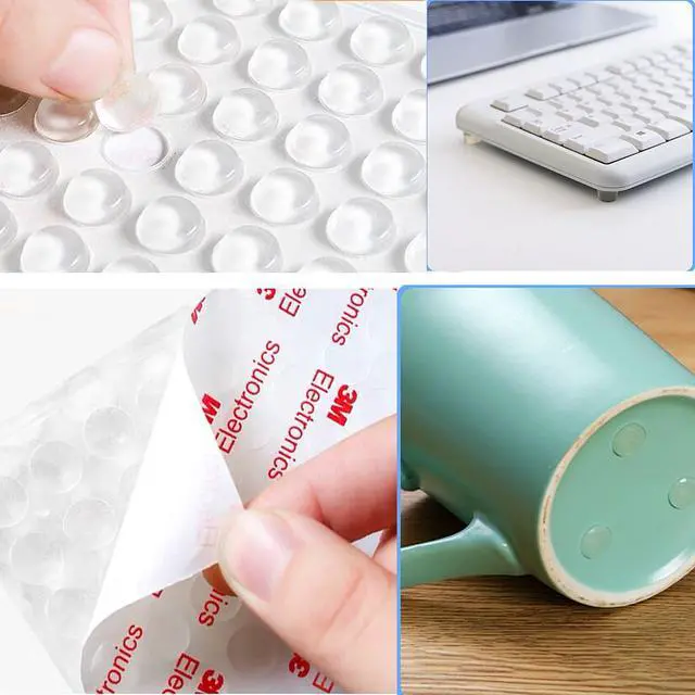 Alt view image 3 of 7 - 100pcs Cabinet Door Bumpers Clear Rubber Stoppers Bumpers Self Adhesive Cupboard Door Drawer Furniture Bumpers Glass Tops Cutting Boards Picture Frames 1/2"