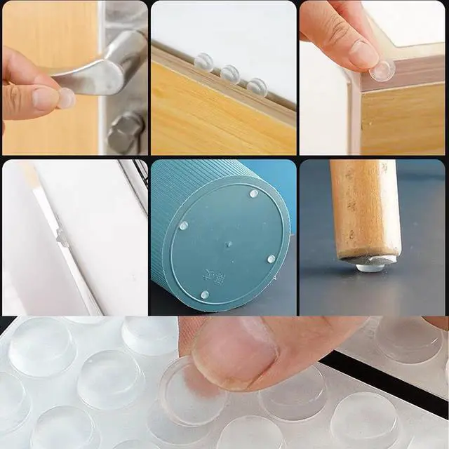 Alt view image 6 of 7 - 100pcs Cabinet Door Bumpers Clear Rubber Stoppers Bumpers Self Adhesive Cupboard Door Drawer Furniture Bumpers Glass Tops Cutting Boards Picture Frames 1/2"