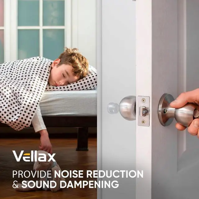 Alt view image 3 of 7 - Clear Silicone Door Bumpers Self-Adhesive Wall Protectors for Door Knobs, Handles & Headboards Quiet Rubber Pads for Impact Protection