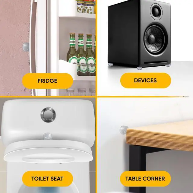 Alt view image 6 of 7 - Clear Silicone Door Bumpers Self-Adhesive Wall Protectors for Door Knobs, Handles & Headboards Quiet Rubber Pads for Impact Protection