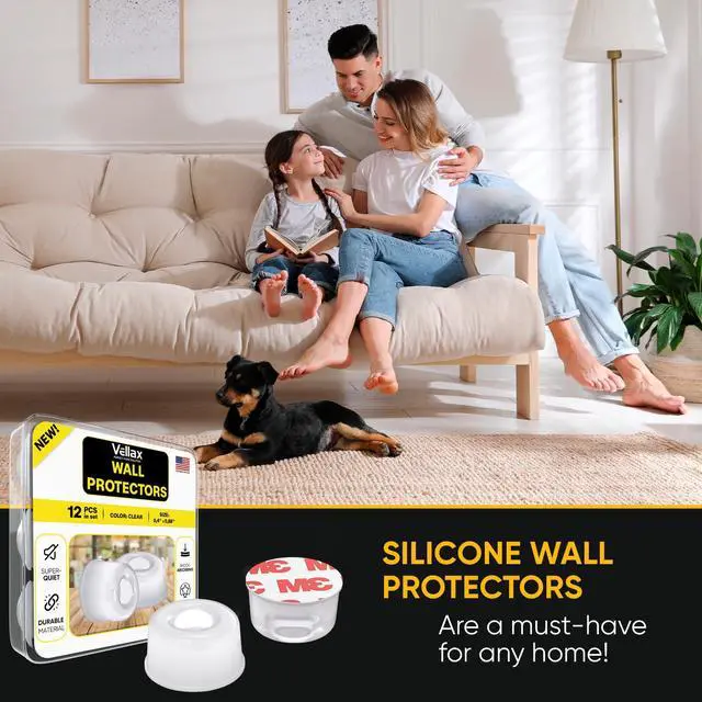 Alt view image 7 of 7 - Clear Silicone Door Bumpers Self-Adhesive Wall Protectors for Door Knobs, Handles & Headboards Quiet Rubber Pads for Impact Protection
