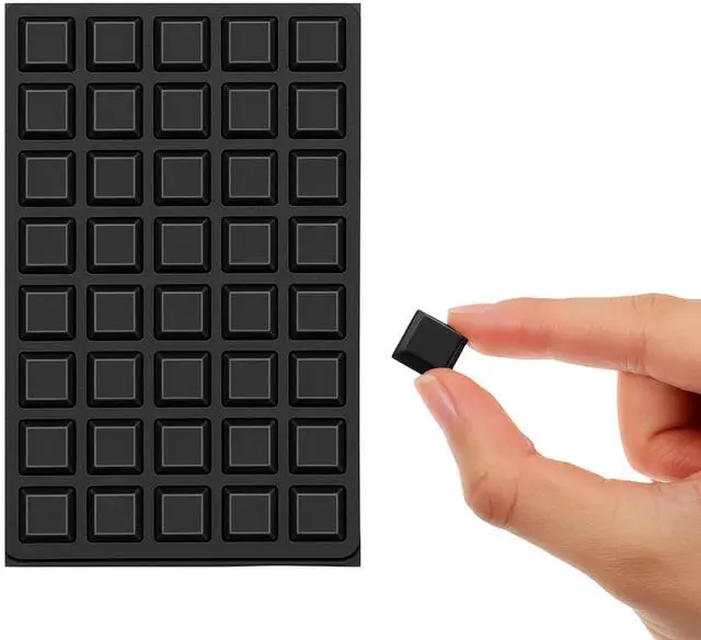 Main image of 80PCS Self Adhesive Rubber Feet for Electronics, 0.5 Inch Square Non-Slip Stick on Rubber Bumpers Pads Black Sticky Bumper Stopper for Furniture Cabinet Door and Drawers, No Screws Needed