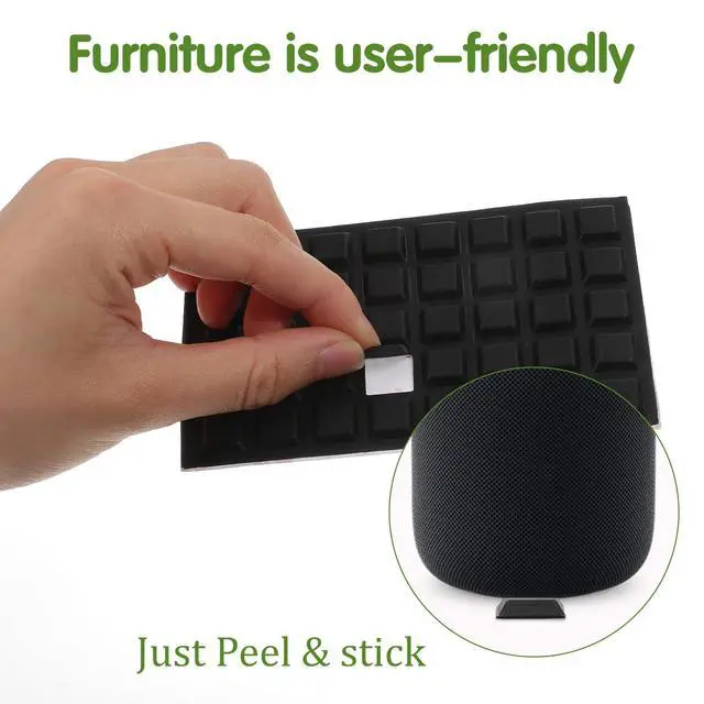 Alt view image 3 of 7 - 80PCS Self Adhesive Rubber Feet for Electronics, 0.5 Inch Square Non-Slip Stick on Rubber Bumpers Pads Black Sticky Bumper Stopper for Furniture Cabinet Door and Drawers, No Screws Needed