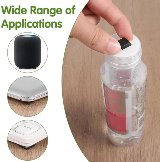 Alt view image 5 of 7 - 80PCS Self Adhesive Rubber Feet for Electronics, 0.5 Inch Square Non-Slip Stick on Rubber Bumpers Pads Black Sticky Bumper Stopper for Furniture Cabinet Door and Drawers, No Screws Needed