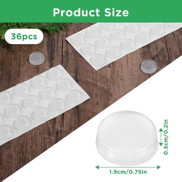 Alt view image 2 of 7 - 36 Pack Glass Table Top Anti Slip Pads, Furnigear 3/4" Anti Slip Furniture Pads Bumpers Grippers Non-Slip Sticker Self Adhesive Rubber Pad Feet for Cutting Board Furniture Laptop