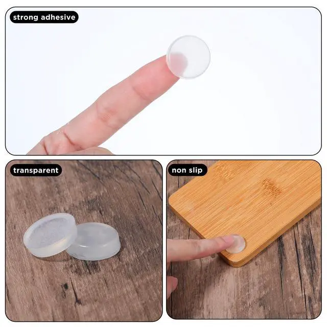 Alt view image 5 of 7 - 36 Pack Glass Table Top Anti Slip Pads, Furnigear 3/4" Anti Slip Furniture Pads Bumpers Grippers Non-Slip Sticker Self Adhesive Rubber Pad Feet for Cutting Board Furniture Laptop