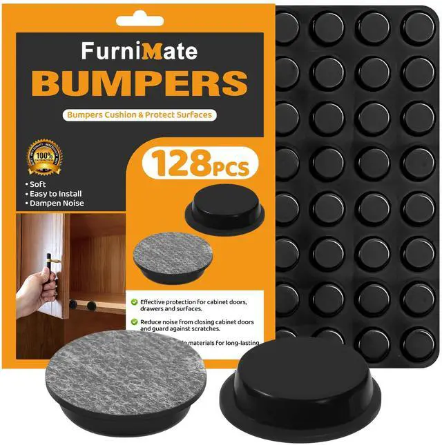 Main image of Rubber Feet for Electronics, 128PCS Adhesive Small Stick on Rubber Feet 1/2 inches, Rubber Bumpers Self Adhesive Black
