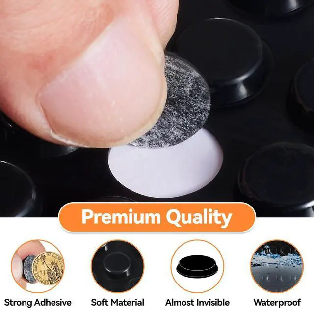 Alt view image 5 of 7 - Rubber Feet for Electronics, 122PCS Adhesive Stick on Small Rubber Feet Adhesive Black