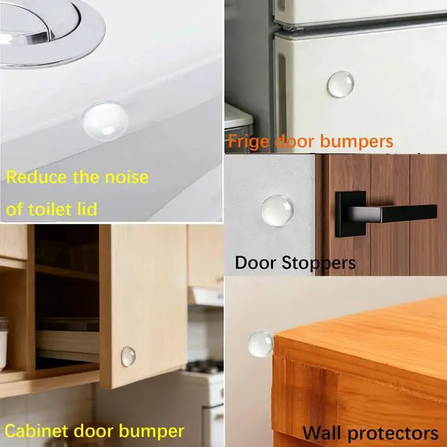 Alt view image 2 of 7 - 16pcs Door Handle Bumpers for Reducing Noise, Clear Door Bumpers