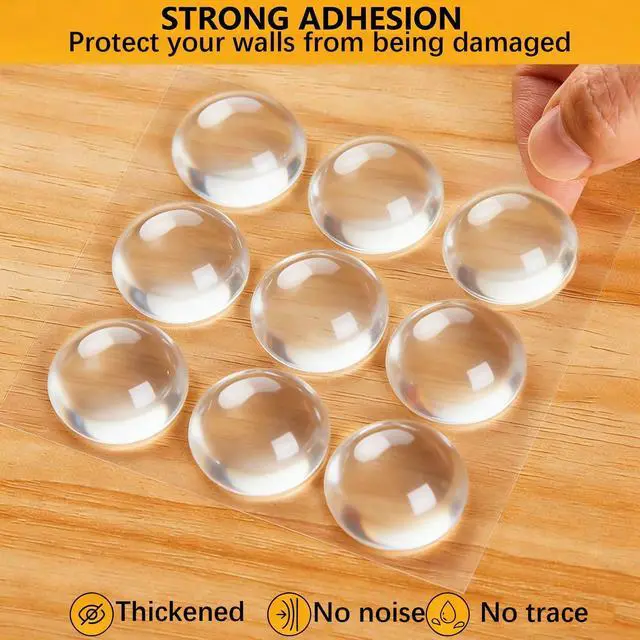 Alt view image 3 of 7 - 16pcs Door Handle Bumpers for Reducing Noise, Clear Door Bumpers