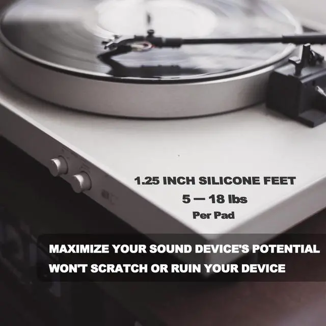 Alt view image 4 of 7 - 1.25" Silicone Hemisphere Bumpers Isolation Feet Rubber Non-Skid Speaker Pads with Adhesive Record Player Audio Isolation Pads for Small Speaker Spikes,Turntable,Amplifiers,Subwoofer,Monitors,Decks