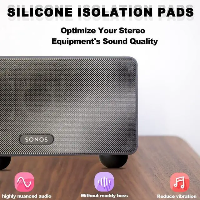 Alt view image 3 of 7 - 1.25" Silicone Hemisphere Bumpers Isolation Feet Rubber Non-Skid Speaker Pads with Adhesive Record Player Audio Isolation Pads for Small Speaker Spikes,Turntable,Amplifiers,Subwoofer,Monitors,Decks