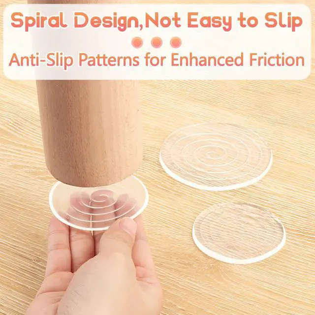Alt view image 4 of 6 - Clear Cabinet Door Bumpers Self Adhesive Circle 8PCS, Silicone Rubber Bumpers for Furniture Pads, Noise Dampening Rubber Feet, Wall Protectors from Furniture & Door Slam Stopper