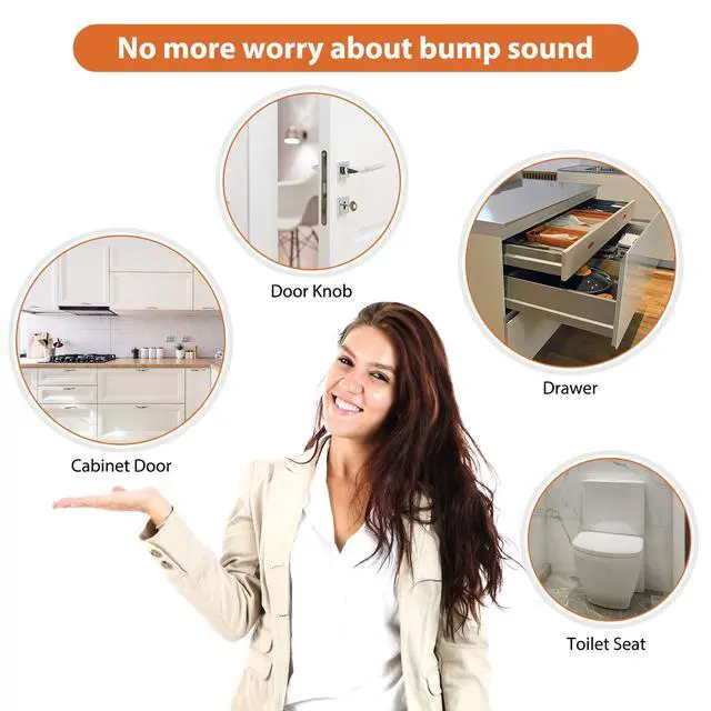 Alt view image 5 of 7 - 200 PCS Cabinet Door Bumpers Clear Rubber Self Adhesive Cabinet Stoppers Pads Sound Dampening Cupboard Door Bumpers Dots for Kitchen Drawers, Picture Frames, Furniture