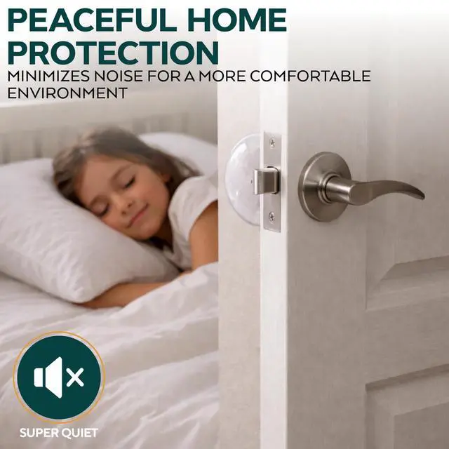 Alt view image 7 of 7 - Door Knob Wall Protector 2 Inch Silicone (6 Pack) Self Adhesive Transparent Door Bumpers, Shock Absorbent Wall Protectors from Door Knobs, Soft Flexible Door Knob Stopper, (Clear)