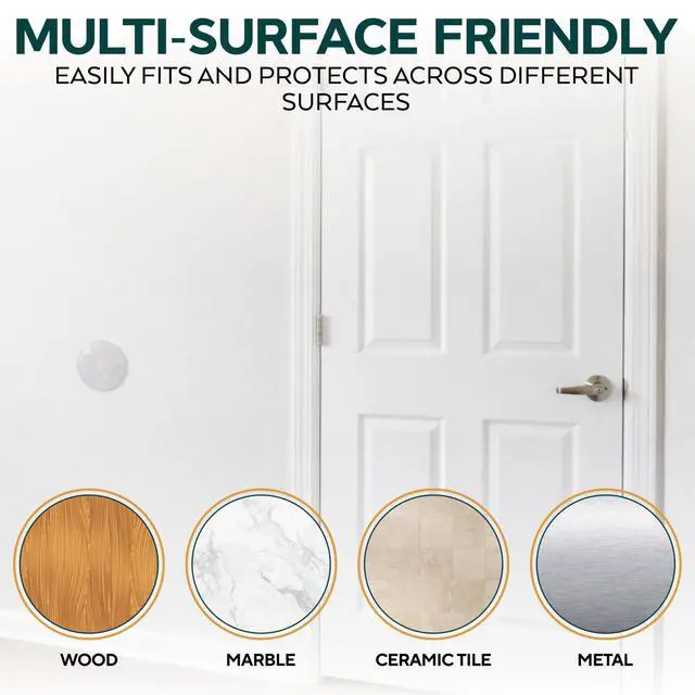 Alt view image 4 of 7 - Door Knob Wall Protector 2 Inch Silicone (6 Pack) Self Adhesive Transparent Door Bumpers, Shock Absorbent Wall Protectors from Door Knobs, Soft Flexible Door Knob Stopper, (Clear)