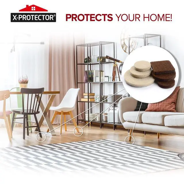 Alt view image 6 of 6 - Felt Furniture Pads X-PROTECTOR 133 PCS Premium Furniture Pads - Felt Pads Furniture Feet Best Wood Floor Protectors - Protect Your Hardwood & Laminate Flooring! Brown and Beige