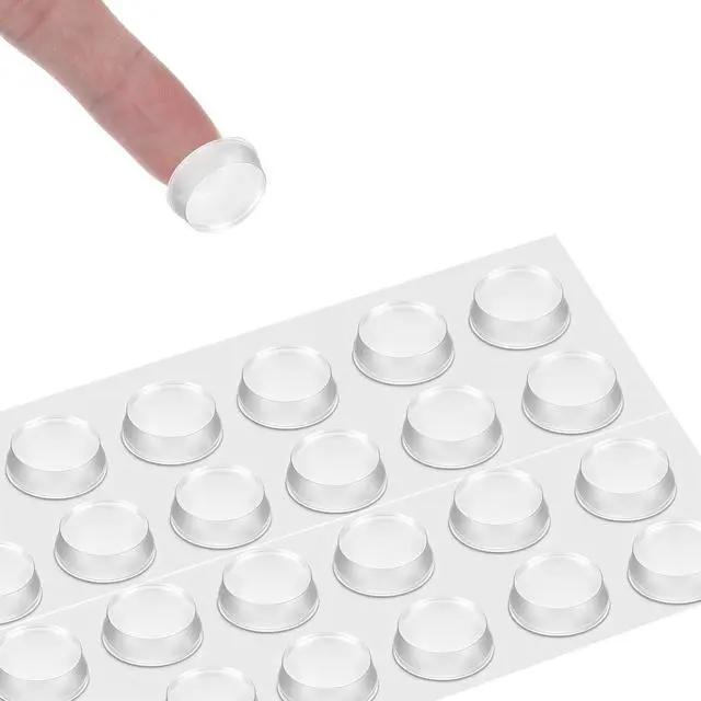 Main image of 24 Pack Glass Table Top Anti Slip Pads 20mm*5mm Clear Glass TableTop Bumpers Self Adhesive Round Adhesive Rubber Feet Bumpers Rubber Grippers for Drawer Cabinet