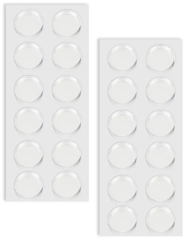 Alt view image 4 of 7 - 24 Pack Glass Table Top Anti Slip Pads 20mm*5mm Clear Glass TableTop Bumpers Self Adhesive Round Adhesive Rubber Feet Bumpers Rubber Grippers for Drawer Cabinet