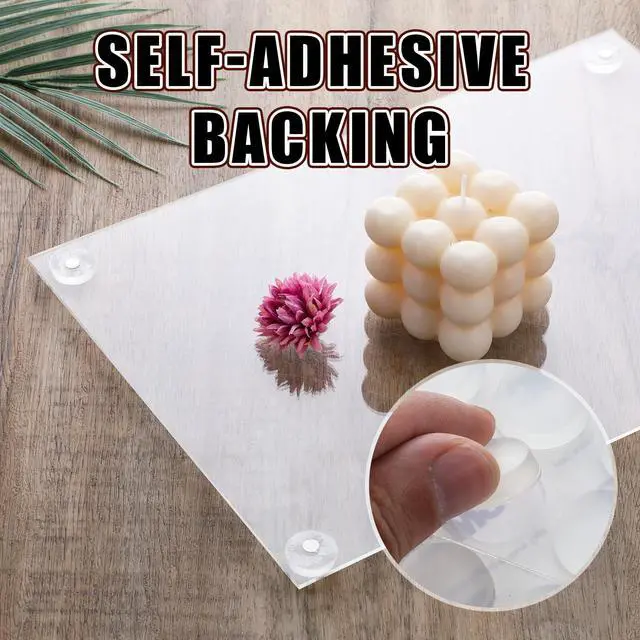Alt view image 5 of 7 - 24 Pack Glass Table Top Anti Slip Pads 20mm*5mm Clear Glass TableTop Bumpers Self Adhesive Round Adhesive Rubber Feet Bumpers Rubber Grippers for Drawer Cabinet