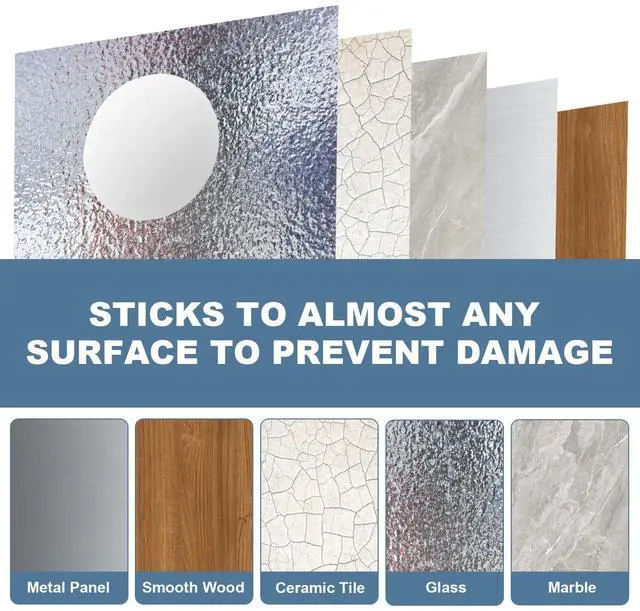 Alt view image 7 of 7 - Door Stoppers for Wall,3.15" Large White Silicone Door Bumpers 6 Pack, Self Adhesive Door Knob Wall Protector, Quiet Shock Absorbent Door Stops to Cover Up Damage & Protect Wall Surfaces