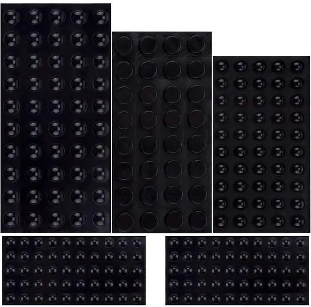 Main image of Rubber Feet Adhesive Bumper Pads Self Stick Furniture Buffer Pads for Doors, Cabinets, Drawers (Black)