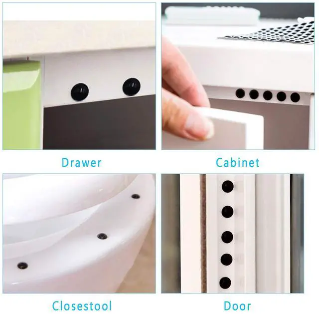 Alt view image 6 of 7 - Rubber Feet Adhesive Bumper Pads Self Stick Furniture Buffer Pads for Doors, Cabinets, Drawers (Black)