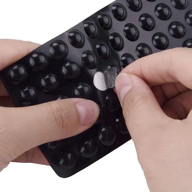 Alt view image 5 of 7 - Rubber Feet Adhesive Bumper Pads Self Stick Furniture Buffer Pads for Doors, Cabinets, Drawers (Black)