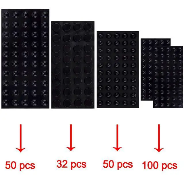 Alt view image 2 of 7 - Rubber Feet Adhesive Bumper Pads Self Stick Furniture Buffer Pads for Doors, Cabinets, Drawers (Black)