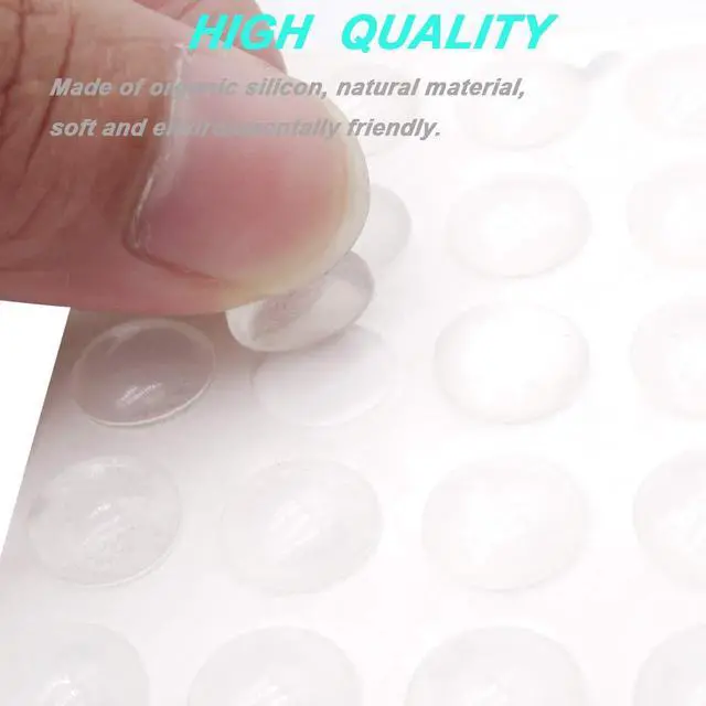 Alt view image 3 of 7 - 202 Pcs Combo Pack Clear Adhesive Bumper Pads, Round Spherical Square, Self Adhesive Sound Dampening Transparent Rubber Feet Pads for Cabinet Doors Drawers Glass Tops Picture Frames Cutting Boards
