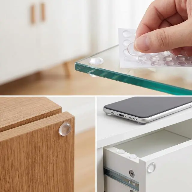 Alt view image 7 of 7 - 222Pcs Cabinet Door Bumpers, 5Sizes Clear Self-Adhesive Silicone Bumper Pad