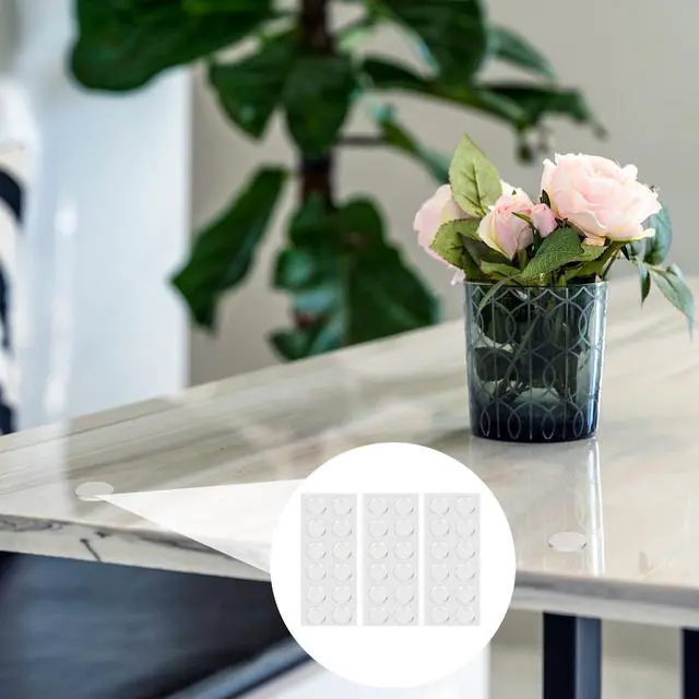 Alt view image 6 of 7 - 36Pcs Glass Table Top Anti Slip Pads Grippers Rubber Bumper Feet Round Adhesive 3/4" Clear Cabinet Door Bumper 20 * 5mm Glass Tabletop Bumpers Feet Protectors for Under Glasses Top