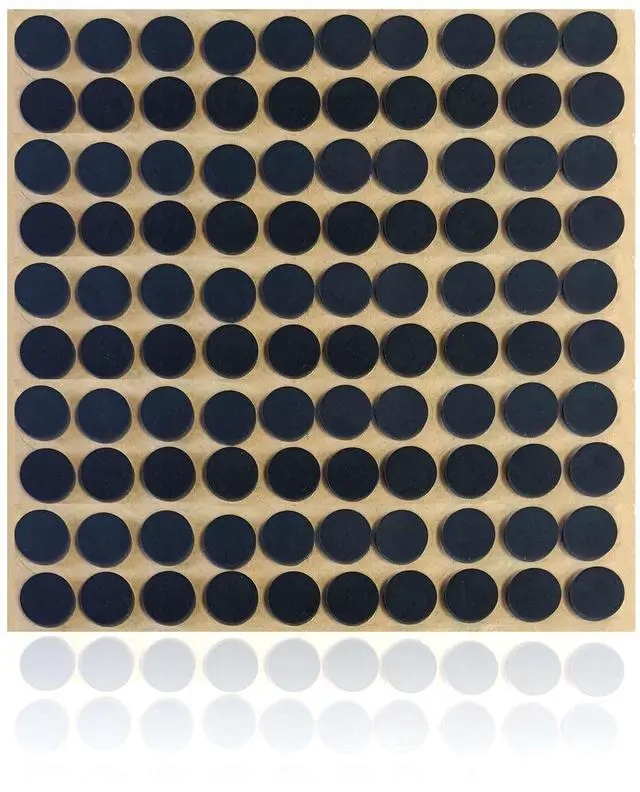 Main image of 100Pcs Felt Cabinet Door Bumpers Pads Quiet Round Rubber Feet Non Slip Silicone Dots Thick 3/8" Adhesive Circles for Kitchen Cabinets Drawers Doors Bumper Pads Scratch Protection Black