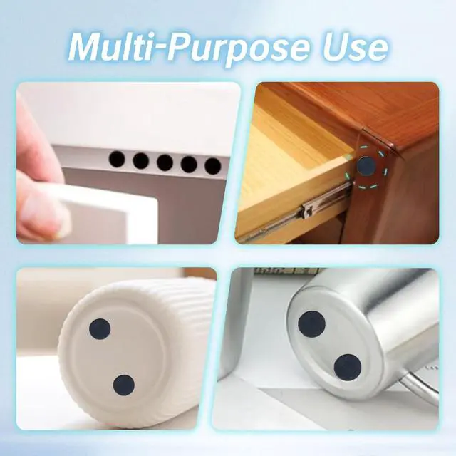 Alt view image 2 of 7 - 100Pcs Felt Cabinet Door Bumpers Pads Quiet Round Rubber Feet Non Slip Silicone Dots Thick 3/8" Adhesive Circles for Kitchen Cabinets Drawers Doors Bumper Pads Scratch Protection Black