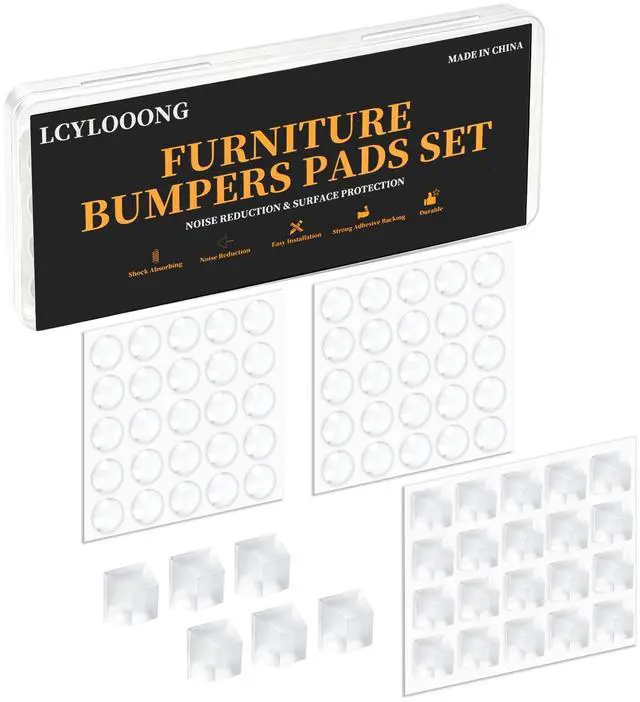 Main image of Clear Cabinet Door Bumpers Pads, Self-Adhesive Silicone Non-Slip Pads
