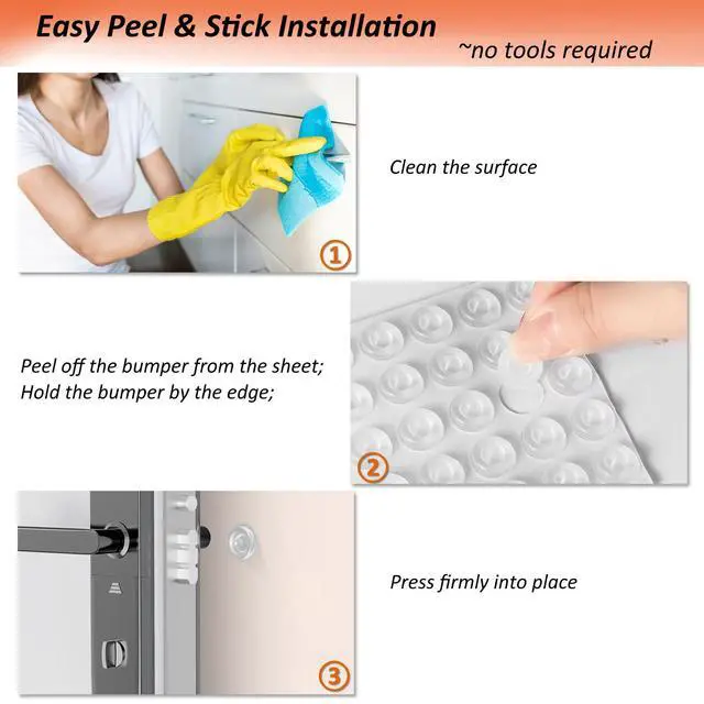 Alt view image 3 of 7 - Clear Cabinet Door Bumpers Stopper Drawer Furniture Pads,187PCS