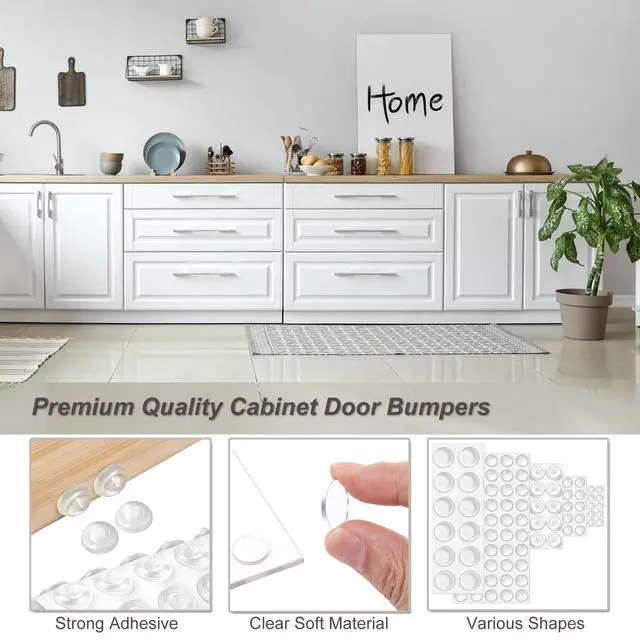 Alt view image 6 of 7 - Clear Cabinet Door Bumpers Stopper Drawer Furniture Pads,187PCS
