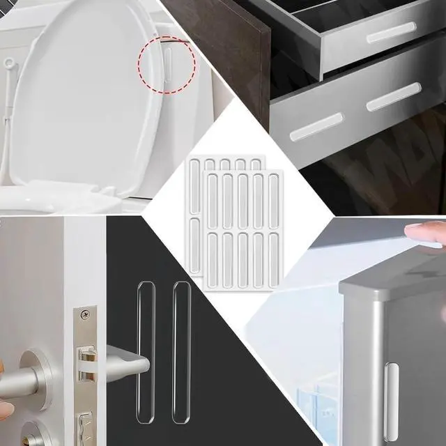 Alt view image 6 of 7 - 99pcs Clear Silicone Cabinet Furniture Bumpers Pads, Self Adhesive Buffer Set with 4 Shapes for Doors, Drawers, Kitchen Cabinets, Walls