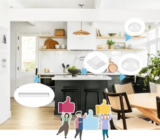 Alt view image 5 of 7 - 99pcs Clear Silicone Cabinet Furniture Bumpers Pads, Self Adhesive Buffer Set with 4 Shapes for Doors, Drawers, Kitchen Cabinets, Walls