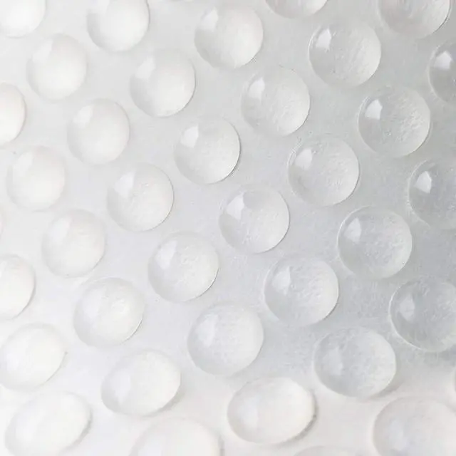 Alt view image 2 of 3 - Clear Soft Close Drawer Cabinet Door Bumpers - 8mm x 1.5mm Sound Dampening Adhesive Transparent Rubber Pads Feet - Hemispherical Shape - 100 PCs