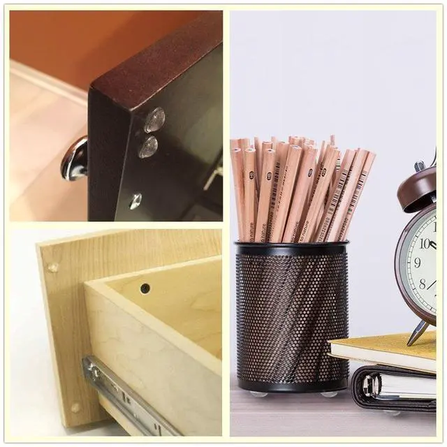 Alt view image 3 of 3 - Clear Soft Close Drawer Cabinet Door Bumpers - 8mm x 1.5mm Sound Dampening Adhesive Transparent Rubber Pads Feet - Hemispherical Shape - 100 PCs