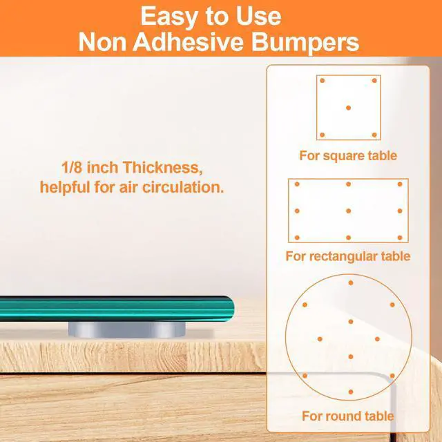 Alt view image 6 of 7 - Glass Table Top Anti Slip Pads-Glass Table Top Bumpers, 20PCS 3/4 inch Non Adhesive Medium