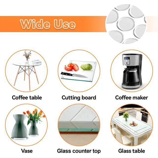 Alt view image 5 of 7 - Glass Table Top Anti Slip Pads-Glass Table Top Bumpers, 20PCS 3/4 inch Non Adhesive Medium