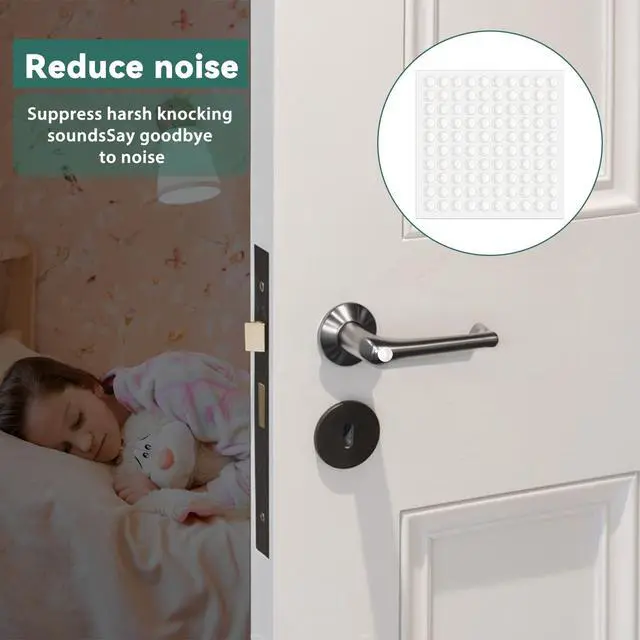 Alt view image 4 of 7 - 400 Pcs Cabinet Door Bumper, 1/4" Self-Adhesive Clear Rubber Bumpers Non-Slip Cabinet Door Stoppers, Furniture Buffer Hemispherical Silicone Pads for Door Furniture(6 × 2mm)