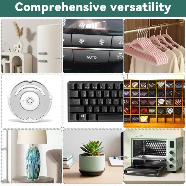 Alt view image 7 of 7 - 400 Pcs Cabinet Door Bumper, 1/4" Self-Adhesive Clear Rubber Bumpers Non-Slip Cabinet Door Stoppers, Furniture Buffer Hemispherical Silicone Pads for Door Furniture(6 × 2mm)