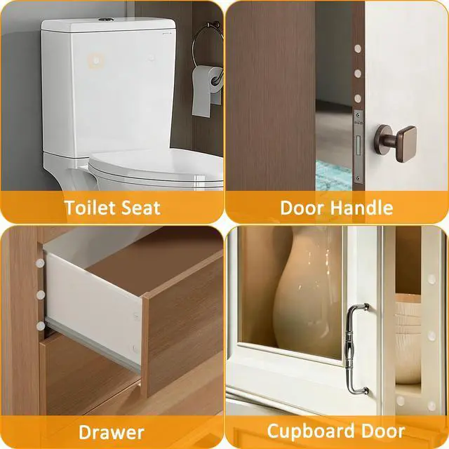 Alt view image 4 of 6 - Cabinet Door Bumpers 200-Pack Clear 10mm, Silicone Self-Adhesive, Anti-Collision, Shock-Absorbing & Noise-Reducing, for Furniture, Doors, Windows & Cabinets, Works as Cabinet Stoppers