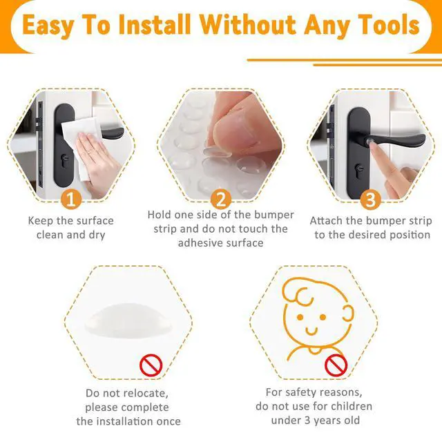 Alt view image 5 of 6 - Cabinet Door Bumpers 200-Pack Clear 10mm, Silicone Self-Adhesive, Anti-Collision, Shock-Absorbing & Noise-Reducing, for Furniture, Doors, Windows & Cabinets, Works as Cabinet Stoppers