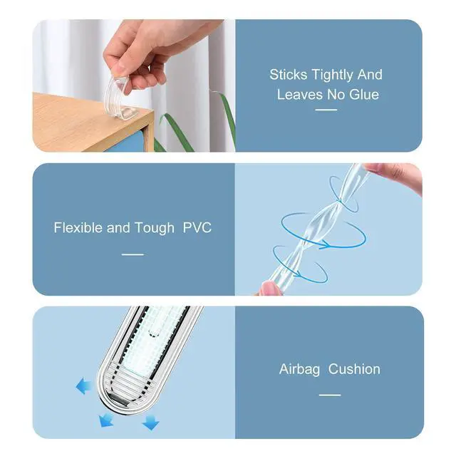 Alt view image 5 of 7 - Clear Furniture Bumpers, Silicone Rubber Wall Protector from Chair Back, Adhesive Shower Door Bumpers for Cabinet Door Car Door Drawer Toilet Lid (2long2short,4)