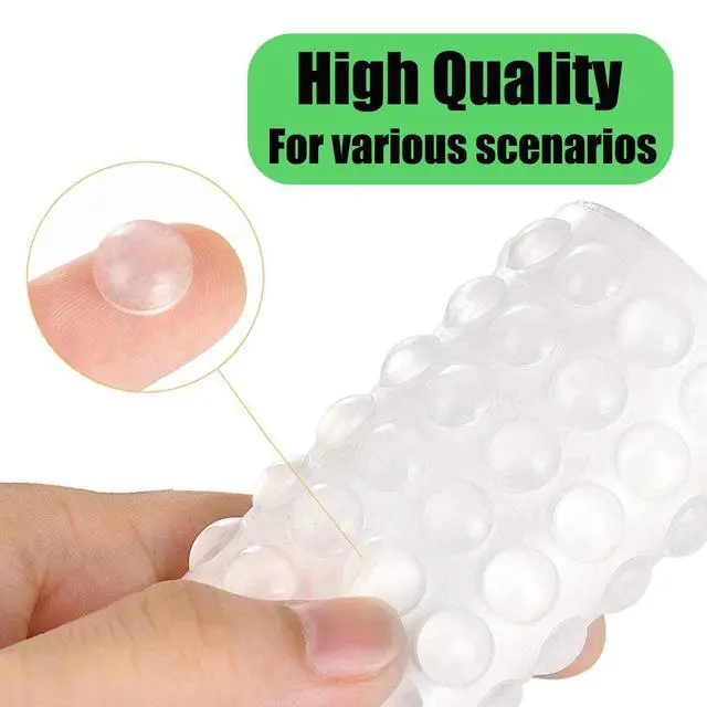 Alt view image 4 of 7 - 100PCS Clear Rubber Feet, Small Self Adhesive Pads, Sticky Rubber Dots, Non-Slip Cabinet Stoppers, Furniture Buffers Hemispherical Silicone Pads for Door Furniture